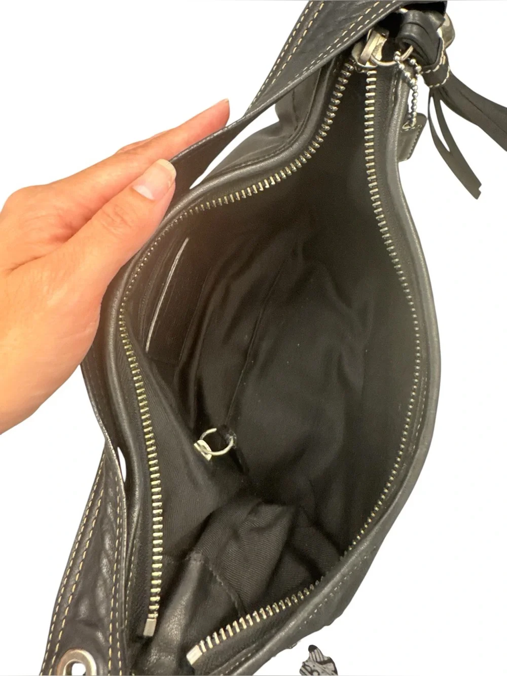 Coach Black Leather Vintage Mini Hobo Y2K Soho hobo Shoulder Bag EUC 8A01